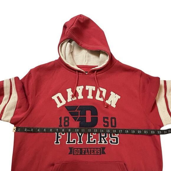 Colosseum DAYTON FLYERS Mens Sz L RED O HOOLIGAN Hoodie Waffle Stitched New NWT - Picture 4 of 10